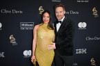 David Guetta et sa compagne Jessica Ledon lors des Grammy Awards
