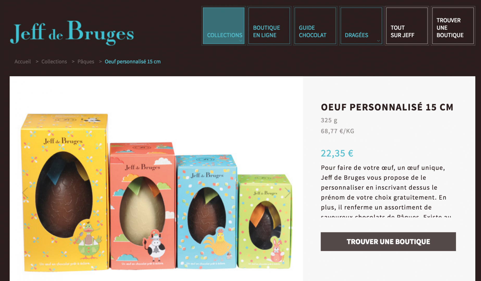 Oeuf De Paques Personnalisé Jeff De Bruges Prix