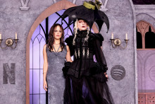 Jenna Ortega et Lady Gaga lors du gala "Wednesday Graveyard" organisé par Spotify et Netflix à New York