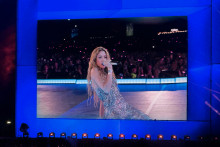 Shakira lors de son concert à Madrid
