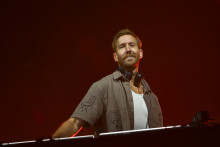 Calvin Harris lors d'un set à Rio, au Brésil
