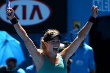 La Canadienne Eugenie Bouchard  le 21 janvier 2014 lors de l'Open d'Australie.