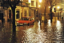 Inondation dans les rues de Morlaix, en Bretagne, le 6 février 2014 (illustration)
