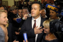 Laurent Lopez du Front national s'incline face à Josette Pons (UMP) aux élections municipales 2014.