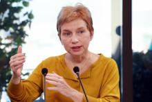 Laurence Parisot, ex-patronne du Medef, ici le 24 avril 2013 à Paris.