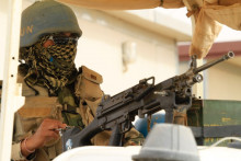 Un soldat de la Minuad au Darfour le 28 avril 2014.
