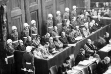 Les accusés nazis devant le Tribunal militaire international au procès de Nuremberg