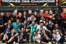 L'équipe de football du PSG, lors du Trophée des Champions en 2019