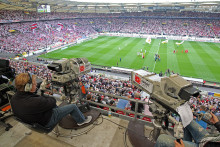 Des caméras lors du match Stuttgart-Cologne, le 16 août 2015