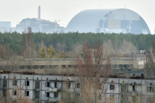 Vue globale de la centrale nucléaire de Tchernobyl.