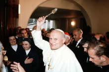 Le pape Jean Paul II en visite en France, en 1980