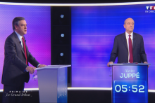 Alain Juppé et François Fillon lors du débat le 24 novembre 2016