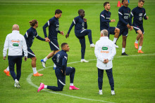 L'Équipe de France de football à l'entraînement le 4 septembre 2020