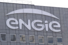 Le logo d'Engie au siège de la société à La Défense