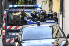 L'escorte de gendarmerie pour le couple Jacob, à Dijon le 20 juin 2017