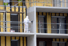 Construction de logements près de Rennes, le 18 décembre 2013.