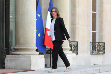 Aurore Bergé sur le perron de l'Élysée, le 17 octobre 2017