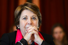 L'ancienne ministre de l'Écologie Corinne Lepage, le 7 mars 2016 à Genève