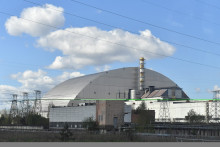 L'arche de confinement de Tchernobyl, le 23 avril 2018