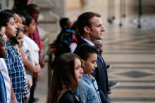 Emmanuel Macron au Panthéon, lors de la cérémonie du 170e anniversaire de l'abolition de l'esclavage