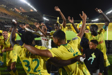 Les joueurs du FC Nantes après une victoire contre Nice, le 5 octobre 2019