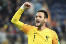 Hugo Lloris avec les Bleus le 10 juillet 2018 à Saint-Pétersbourg