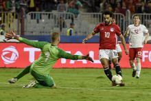 Mohamed Salah avec l'Égypte face à la Tunisie le 16 novembre 2018