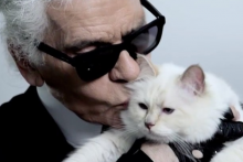 Karl Lagerfeld et sa chatte Choupette 