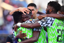 La sélection du Nigéria lors de son match de la CAN 2019 face à la Guinée