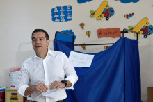 Le premier ministre grec Alexis Tsipras votant pour législatives à Athènes le 7 juillet 2019