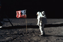 Aldrin sur la Lune au cours de la mission Apollo 11 le 21 juillet 1969