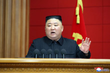 Kim Jong Un, le dirigeant nord-coréen, le 7 mars 2021.