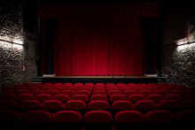 Une photo prise d’une salle de cinéma vide prise le 14 mars 2021 à Nantes. (Illustration)