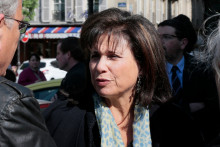 La journaliste Anne Sinclair, le 10 avril 2014 à Paris