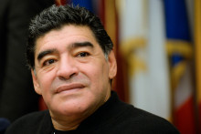  Photo de Diego Maradona prise dans les bureaux de l’Union européenne dans le centre de Rome, le 14 février 2014. (Illustration)