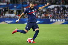 Karim Benzema lors du match France-Bosnie, le mercredi 1er septembre 2021.