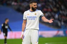 Karim Benzema avec le Real à Madrid le 23 janvier 2022