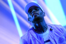 Le chanteur américain Chris Brown lors du Festival "Mawazine" à Rabat au Maroc, le 20 mai 2016.  