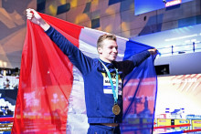 Léon Marchand a été sacré champion du monde samedi.