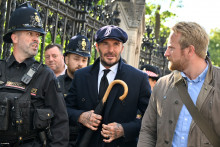 David Beckham dans la file d'attente pour rendre hommage à Elizabeth II le 19 septembre.