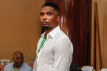 Samuel Eto'o lors de l'élection du nouveau président de la Fédération camerounaise de football le 10 décembre 2021