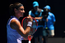 Caroline Garcia à l'Open d'Australie le 17 janvier 2023