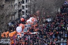 Manifestation contre la réforme des retraites, à Paris, le 7 mars 2021