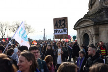 Manifestation spontanée du 16 mars, place de la Concorde. 