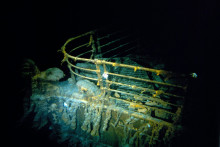 L'épave du Titanic prise en photo en 1986, quelques mois après sa découverte. 