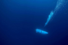 Le sous-marin d'OceanGate en pleine descente.