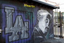 Une fresque à Los Angeles du légendaire rappeur Tupac, tué en 1996 au sommet de sa gloire.