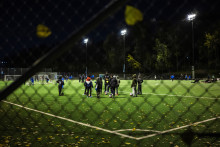 Un entraînement de football. (illustration)