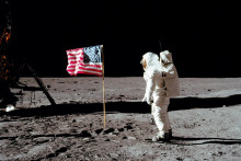 Buzz Aldrin pris en photo par Neil Armstrong sur la Lune le 21 juillet 1969.