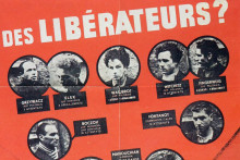 "Le groupe Manouchian, l'un des mouvements les plus actifs de la Résistance". Reproduction d'une affiche qui fut placardée par les services de la propagande allemande, le 21 février 1944.